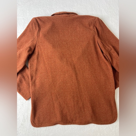 Vintage Coldwater Creek sz L Red Tan Houndstooth Made in USA Wool Blend Blazer - Picture 7 of 9